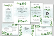 Eucalyptus Greens Wedding Suite, an Invitation Template by HannaSymo (Thumbnail 4 of 14)