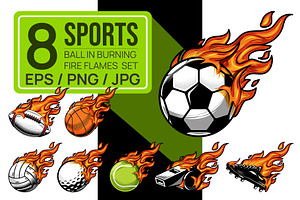 Sports Ball Fire Design.