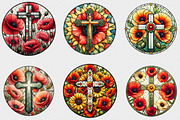 Poppy & Cross Faux Stained Glass, an Illustration by SVGArt (Thumbnail 7 of 7)