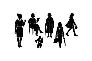 Modern Women Silhouette Pack, an Illustration by designvectx
