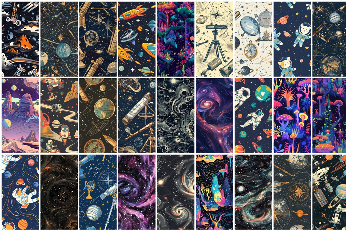 130 Cosmos Seamless Patterns, a Pattern Graphic by mkStudioLab (Photo 5 of 5)