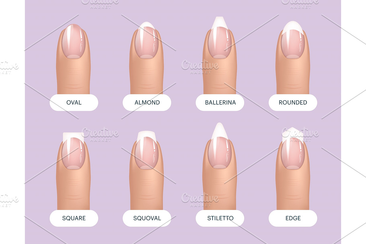 Set of realistic natural nails, a Healthcare Illustration by Di Bronzino