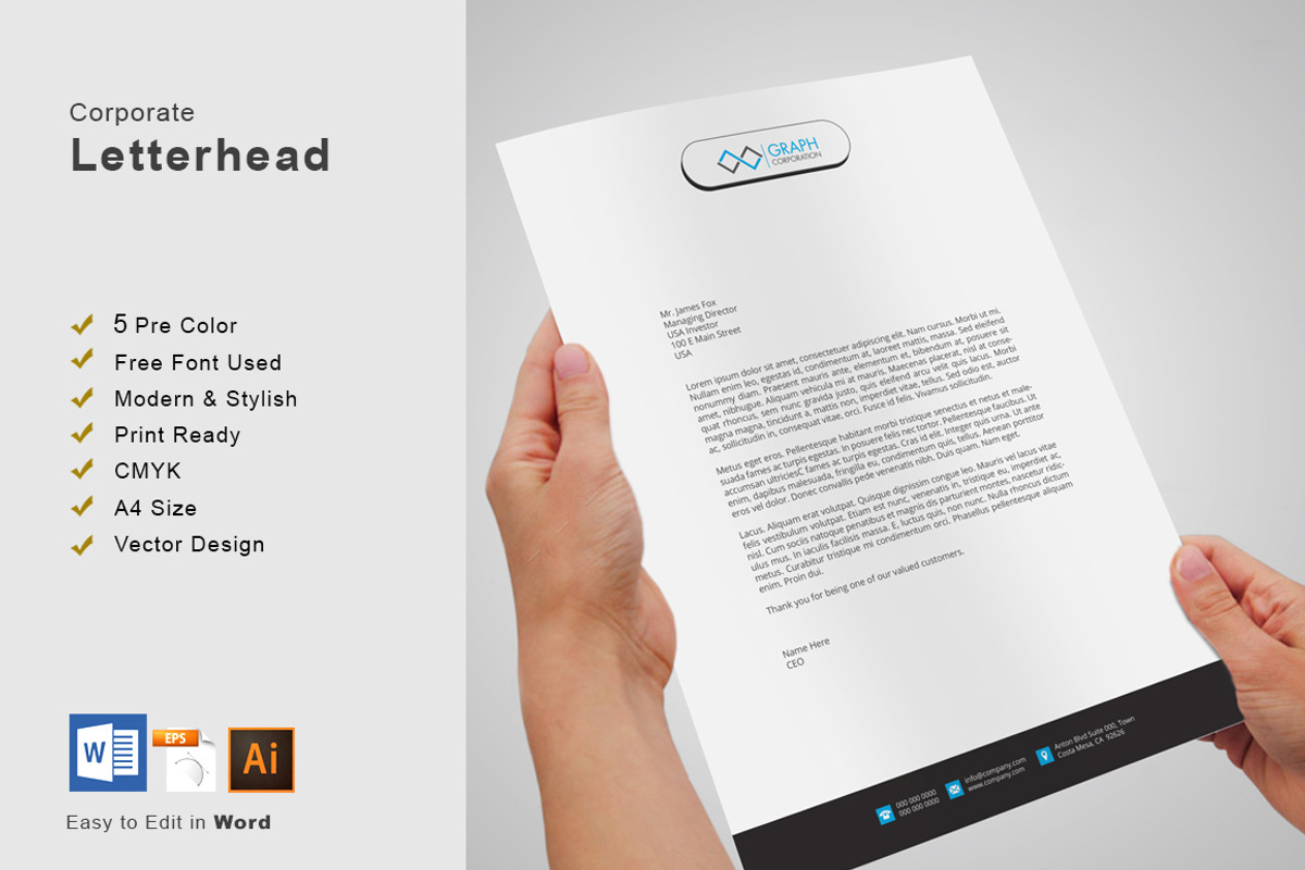 Letterhead, a Stationery Template by asimalikhan555 (Photo 1 of 6)