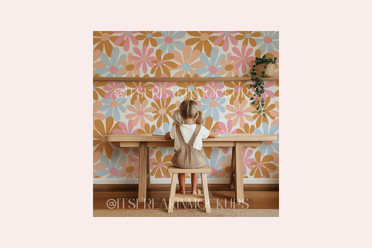 Kids Room Wallpaper Mockup PSD, a Household Mockup by ItsFreakinMockups (Photo 4 of 4)