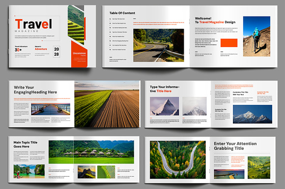 Travel Magazine Template Layout preview 7