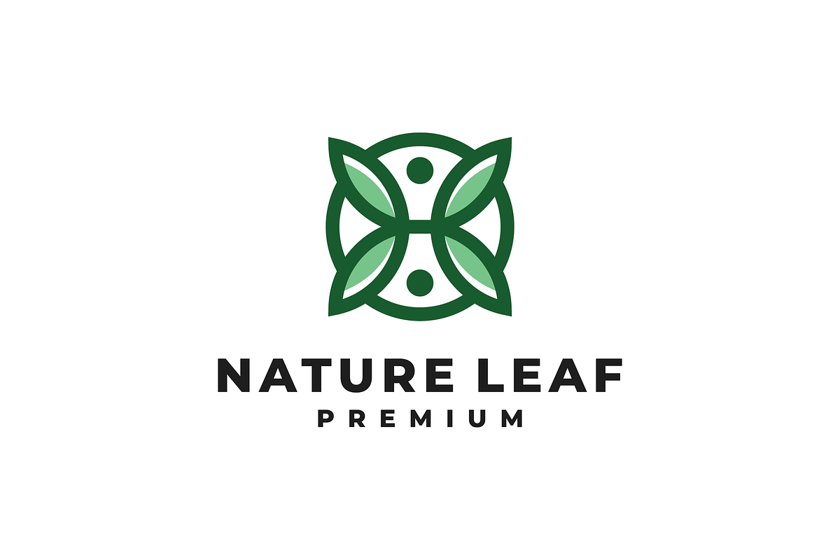 Natural Circle four leaf  icon logo, a Branding & Logo Template by mouze_art (Photo 2 of 3)