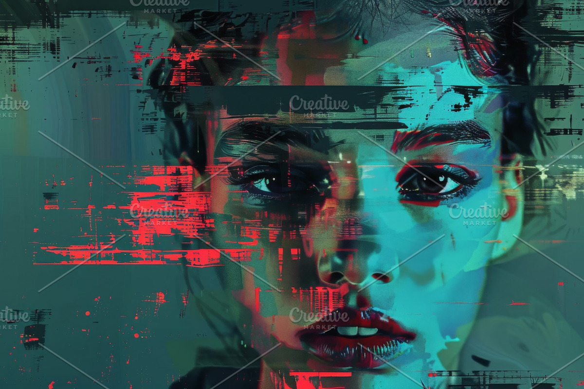 90 Glitch faces, a Person Illustration by Handmadefont (Photo 36 of 94)