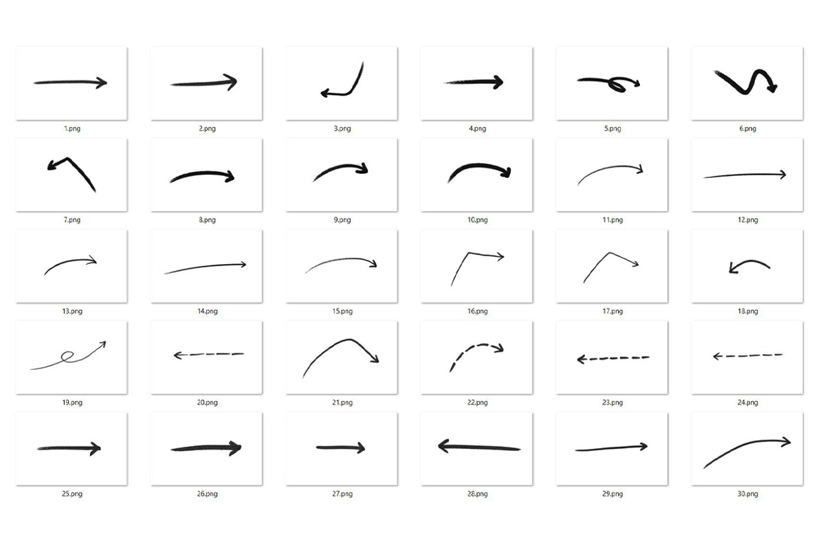 30 Arrow Scribbles, a Texture Graphic by CCPreset