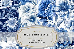 BLUE CHINOISERIE BUNDLE SEAMLESS I