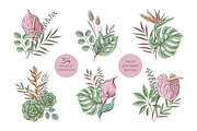 Tropical floral set | 105 elements!, an Object Illustration by bariskina (Thumbnail 6 of 14)
