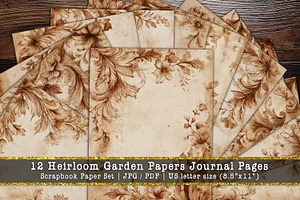 Heirloom Garden Papers Journal Page