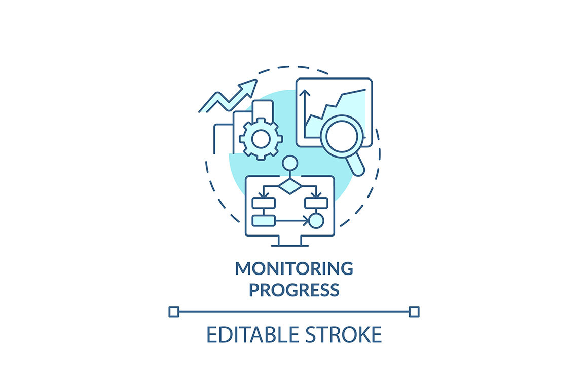 Monitoring progress svg concept icon, an Outline Icon by bsd studio ...