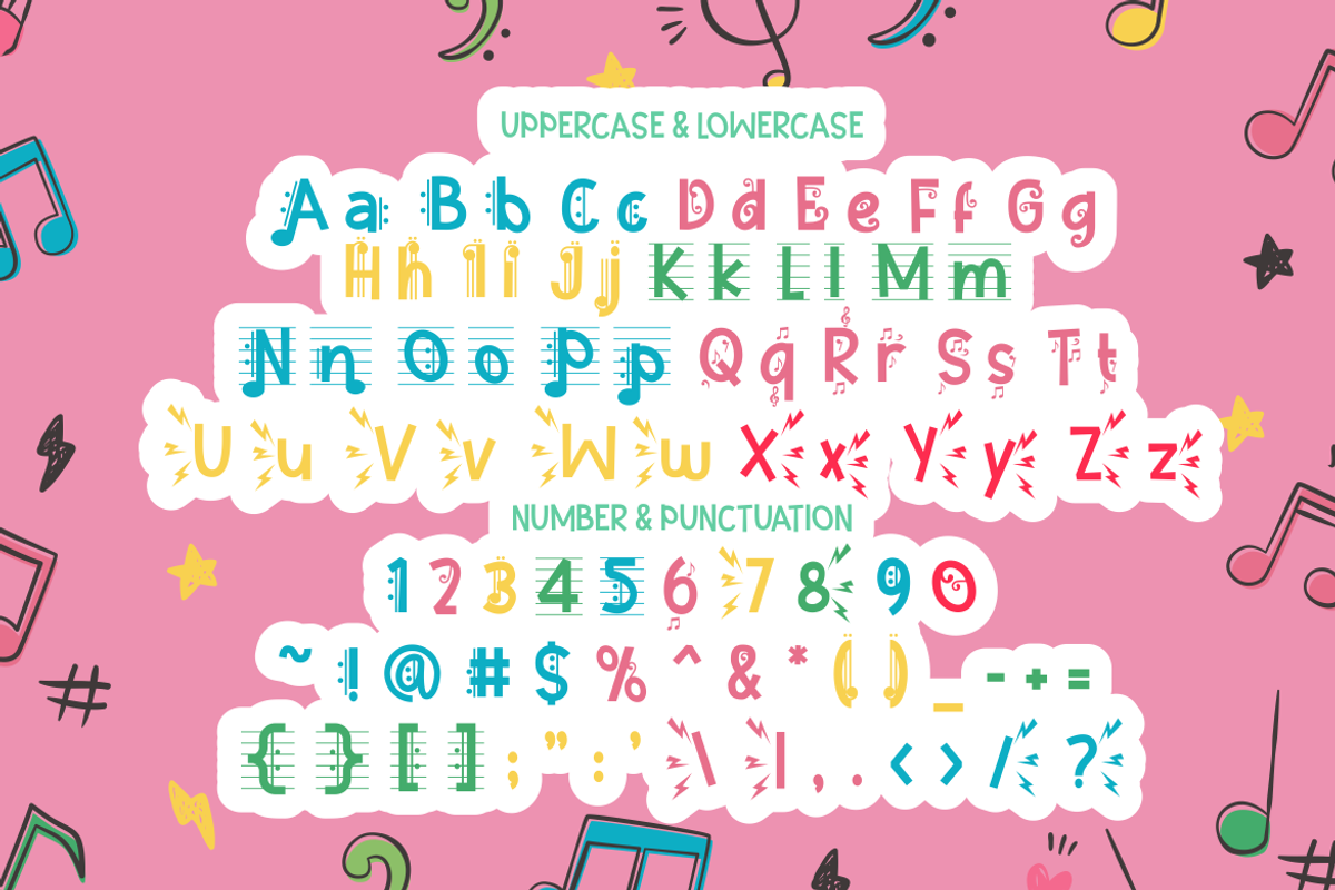 Music Note - Quirky Display Music, a Font by PutraCetol Studio (Photo 10 of 11)