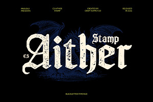 CS Aither Stamp, a Blackletter Font by Craft Supply Co.