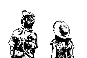Isolated graphic of young couple looking up, a Person Illustration by DanFLCreativo