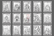 House Coloring Pages Set 50 Pages, an Object Illustration by Blue Digital Studio (Thumbnail 3 of 4)