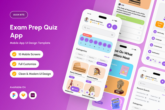 Pintera - Study Quiz App UI Kit preview 6