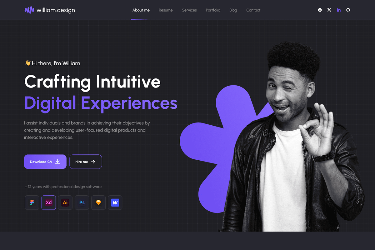 Zelio - Personal Portfolio Figma, an UI Kit Template by AliThemes (Photo 3 of 3)