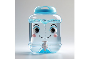 Transparent water dispenser with, an Illustration by tilialucida
