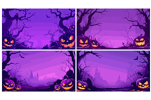 Halloween poster. Scary purple, a Texture Illustration by Stock-Smart-Start
