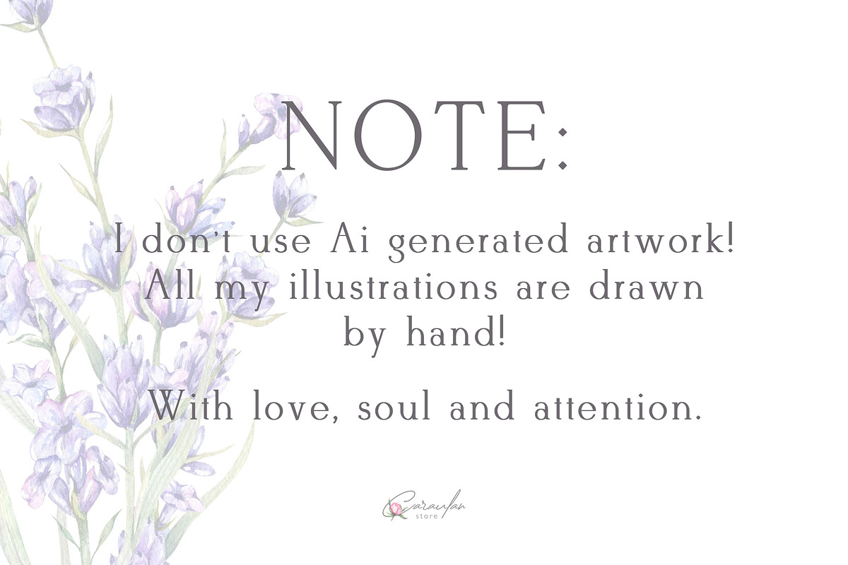 Lavender Watercolor Collection, an Object Illustration by CaraulanStore (Photo 9 of 9)