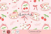 Cherry Tea Party Seamless Pattern, a Pattern Graphic by Chonnieartwork (Thumbnail 1 of 5)
