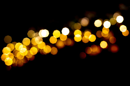Party bokeh. Yellow and red lights, an Abstract Photo by Shootdiem