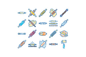 Rolling pins collection for dough, an Object Graphic by pikepicture