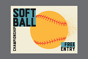 Softball vector poster set., a Sport Illustration by PoPaShop (Thumbnail 2 of 8)