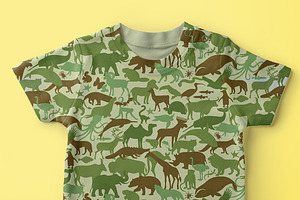 Camouflage Pattern With Animals