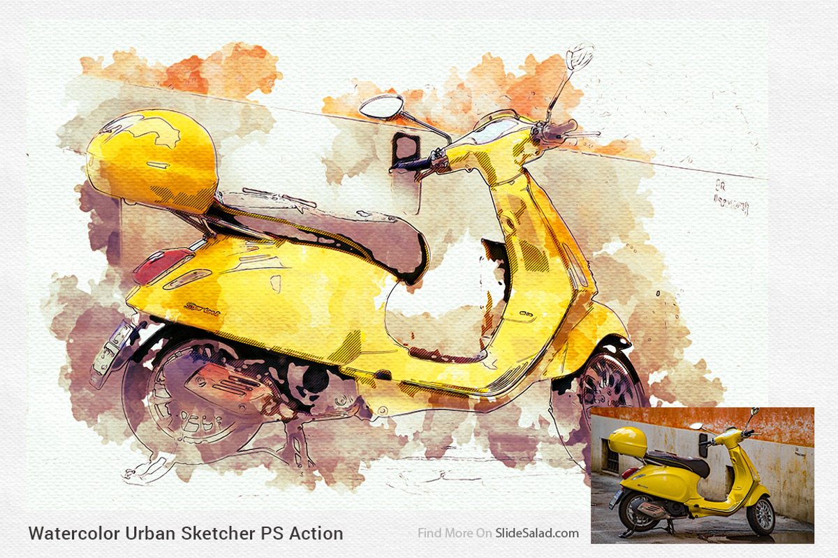 Watercolor Urban Sketcher PS Action, an Action Add-On by SlideSalad (Photo 15 of 21)