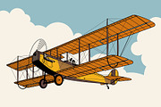 Vintage airplane badge and poster, a Transportation Illustration by Ledokolua (Thumbnail 2 of 2)