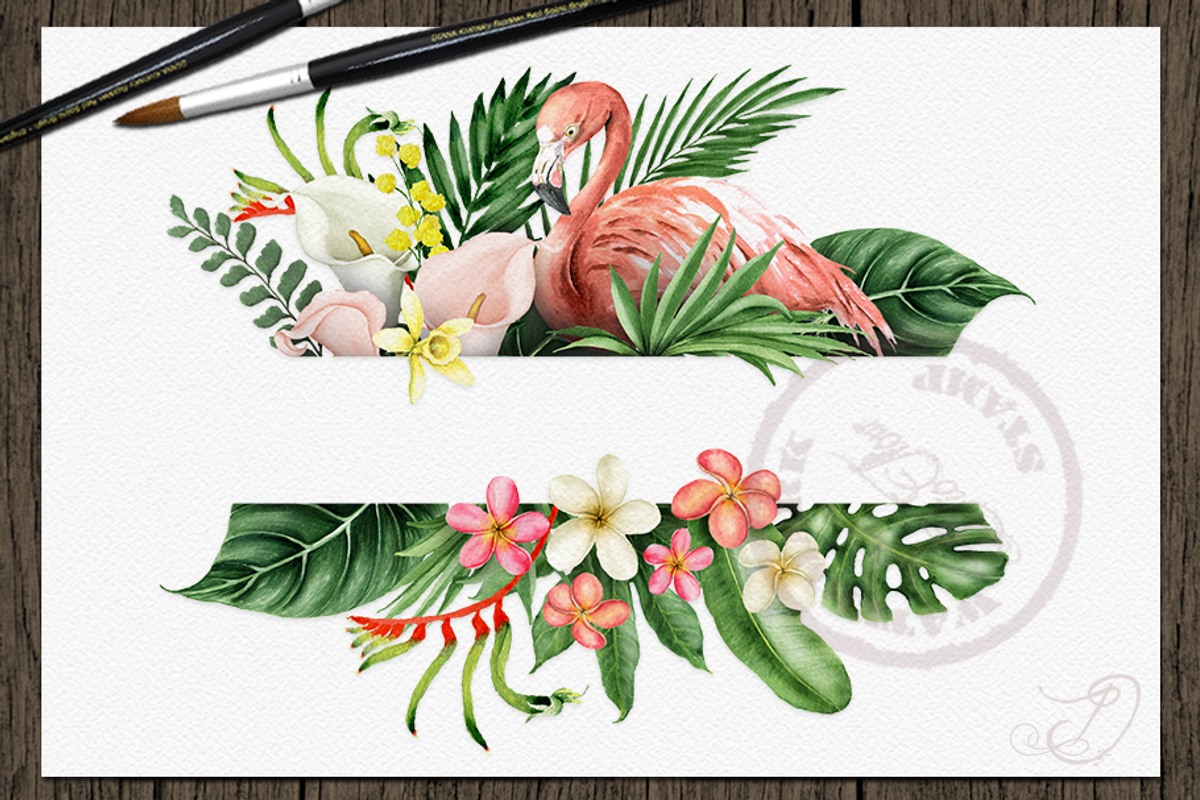 Tropical Big Pack Watercolor Clip, a Decorative Illustration by DioFlow (Photo 2 of 26)