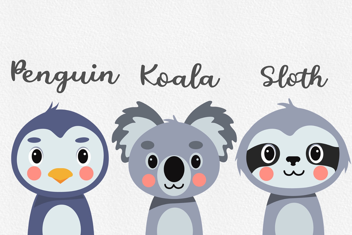 Cute Animals Potrait Illustration 2, an Animal Illustration by Vectorheroes (Photo 3 of 8)