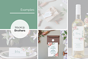 Botanical invitation mock up card, a Print Template by MockUpBrothers (Thumbnail 4 of 6)