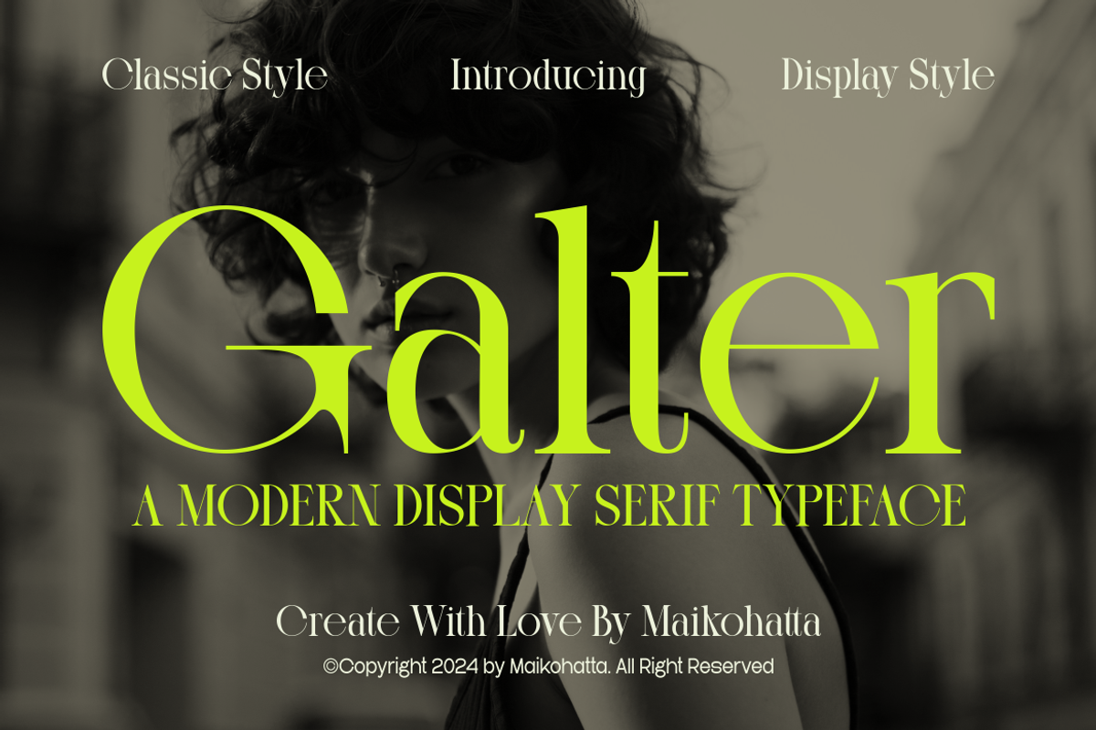 Galter - Modern Display Serif, a Serif Font by MaikoHatta (Photo 1 of 8)