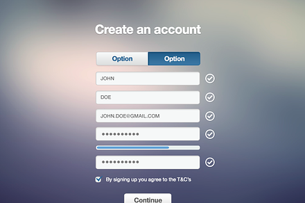 Registration form PSD