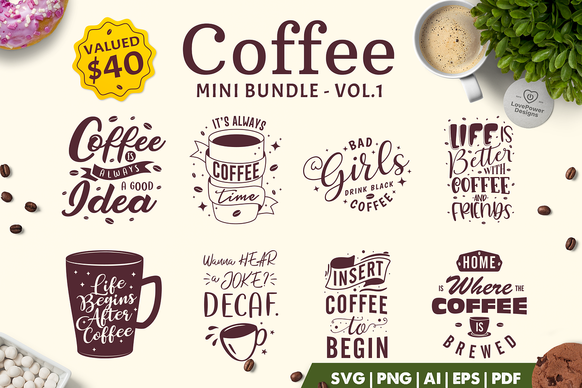 Coffee SVG Bundle | Coffee Quotes, a Graphic by LovePowerDesigns (Photo 8 of 11)