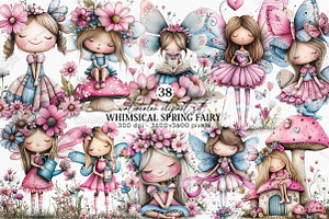 Whimsical Spring Fairy Clipart PNG, an Illustration by Canvas Craft