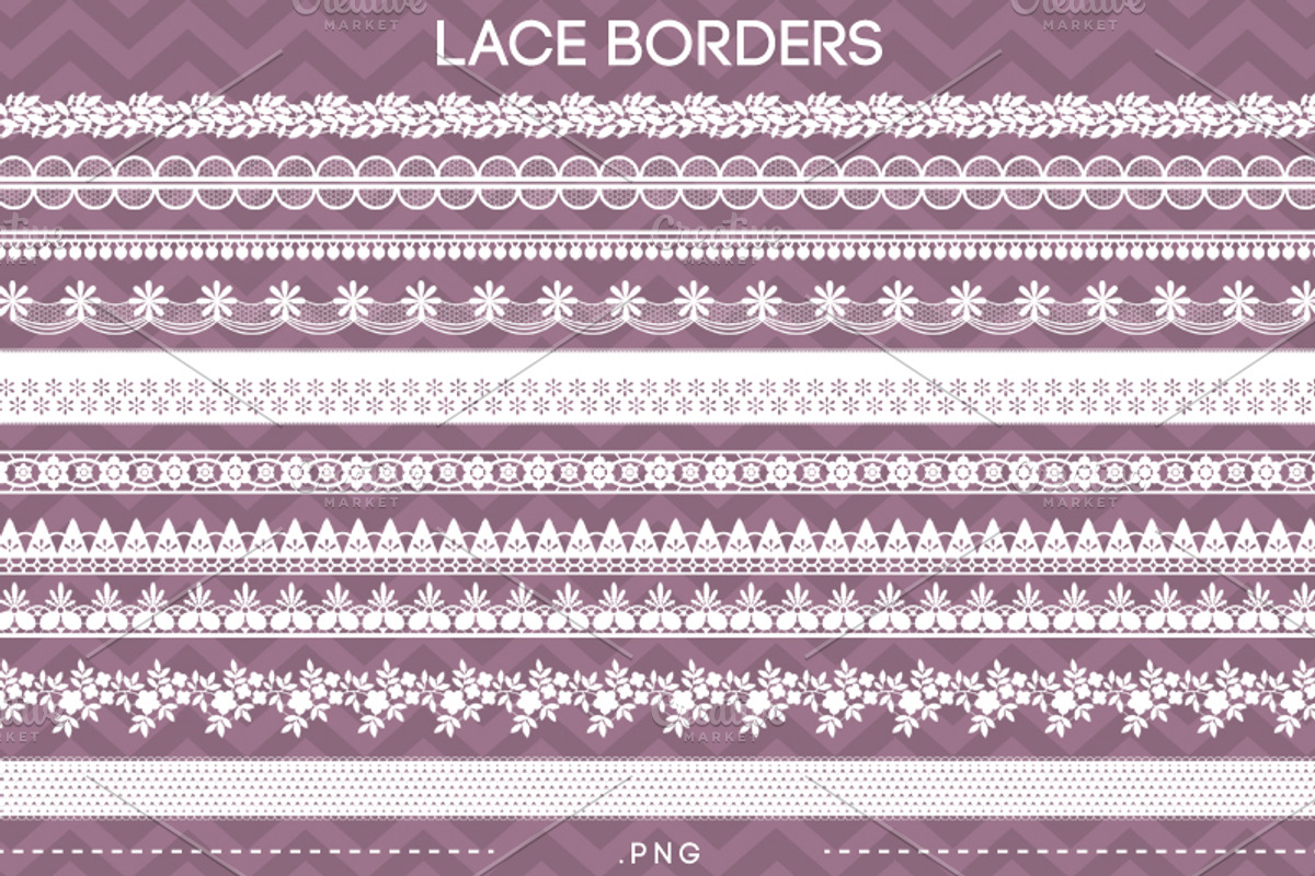 10 Lace Borders Clip Art III, an Illustration by AzmariDigitals (Photo 1 of 2)