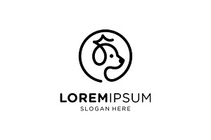 Dog Crown Line Art Logo, a Branding & Logo Template by ika trisiana