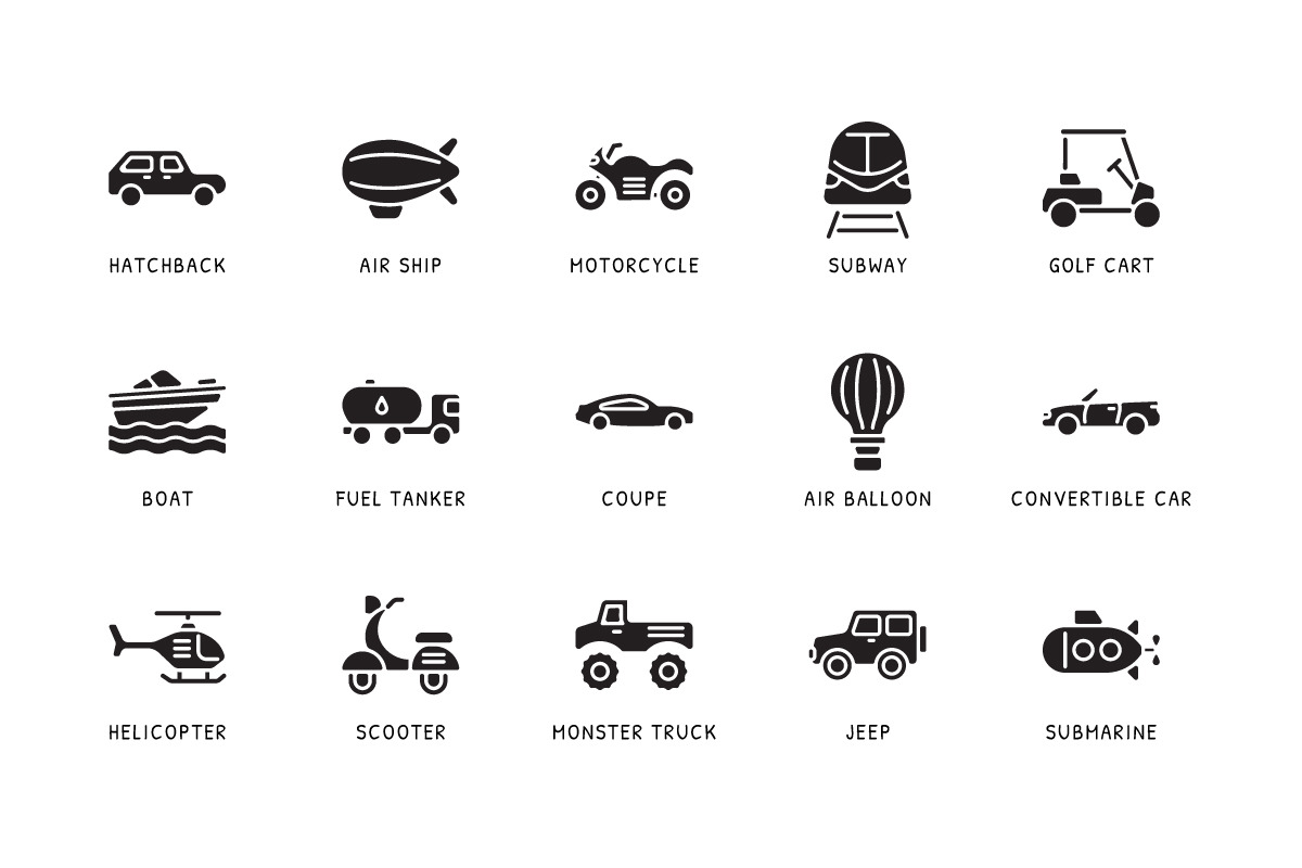Transportation, a Solid Icon by vectorstank