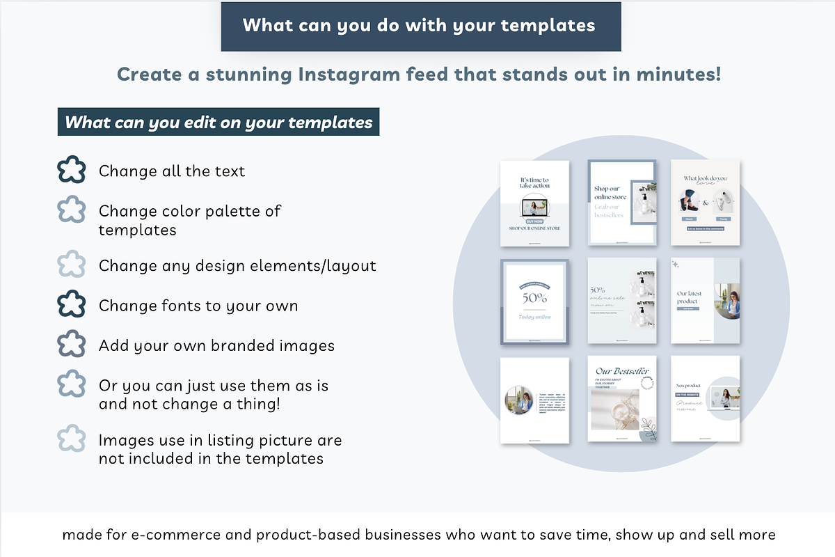 E-commerce shop Instagram Canva post, a Social Media Template by Cate Creates (Photo 9 of 10)
