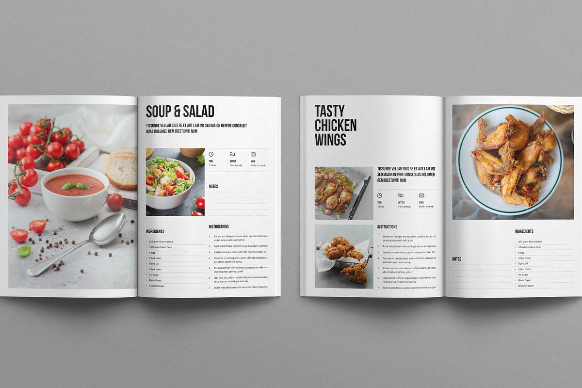 Minimal Cookbook Recipes Book, a Brochure Template by E-Type (Photo 5 of 7)