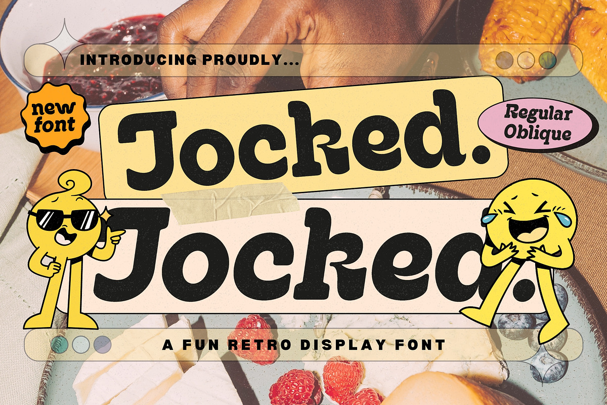 Jocked - Fun Retro Display Font, a Font by Glyphminds Studios (Photo 1 of 13)