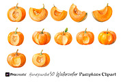 Hand-Painted Watercolor Pumpkins, an Object Graphic by crafty (Thumbnail 6 of 8)