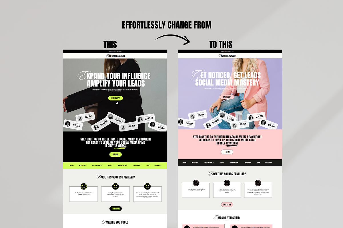 Bold Website Template Bundle Canva, a Websites & App Template by Row Creative (Photo 9 of 10)