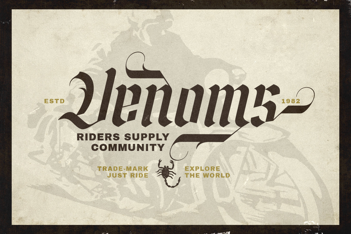 Silent Black - Stylish Blackletter, a Blackletter Font by Bale Type (Photo 3 of 9)