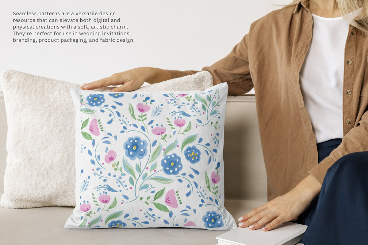 folk floral seamless pattern, a Pattern Graphic by Pink Studio Art (Photo 5 of 5)
