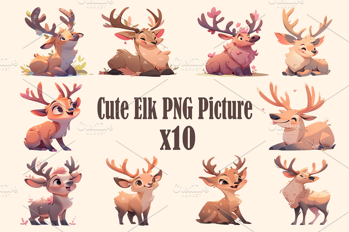 Cute animal collection 400 PNG, an Animal Illustration by DesignFolioHub (Photo 23 of 34)